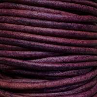 Leather Cord USA 1.5mm Natural Violet Round Leather Cord - 1 Foot
