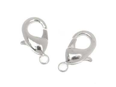 Silver-Plated 12mm x 7mm Lobster Claw Clasp (4 Clasps)