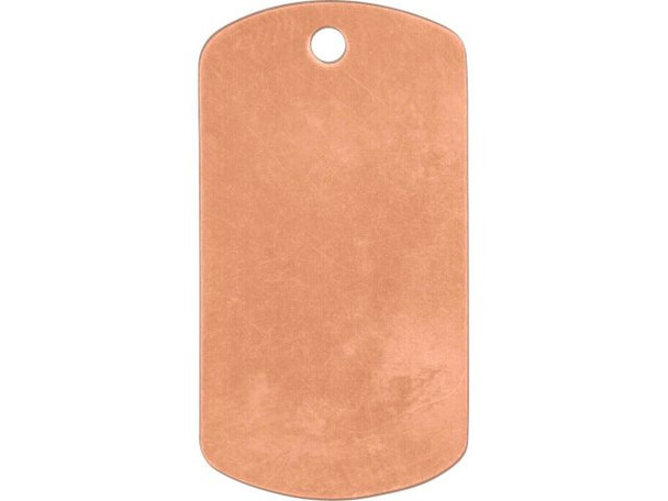 44-780-02 24ga Copper Blank, Dog Tag with Hole, 35x19mm - Rings