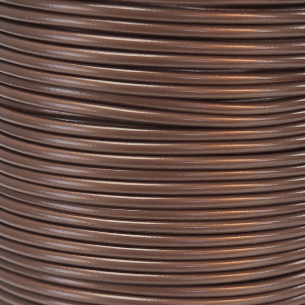 Leather Cord USA 2mm Metallic Maroon Round Leather Cord - 1 Foot