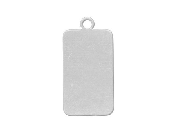 Sterling Silver Blank, Rounded Rectangle with Loop (Each)