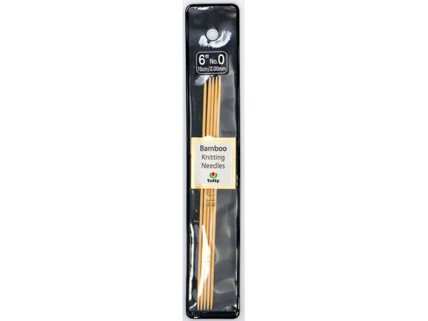 Tulip - 6" (15cm) Bamboo Knitting Needles (5 Pieces) - Size 0 (2.00mm)