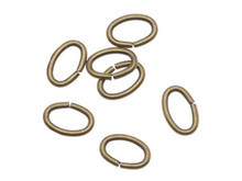 Antique Brass 21 GA 0.032X4X6mm OD Jump Ring Oval - Open (50 Pieces)