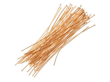 Gold Plated Head Pin - 0.020"/0.5mm/24GA - 2" (20 Pieces)