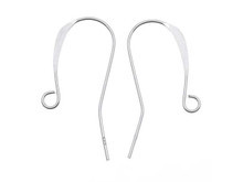 Sterling Silver Ear Wire 0.025"/0.64mm/22 GA Round Wire (2 Pieces)