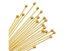 Gold Plated Ball Pin - 0.028"/0.7mm/21GA - 2" (20 Pieces)