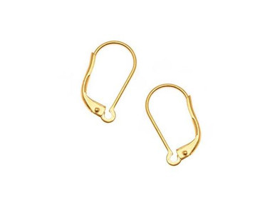 Gold Plated Leverback with Interchangeable Loop - 0.028”/0.7mm/21GA (10 Pieces)