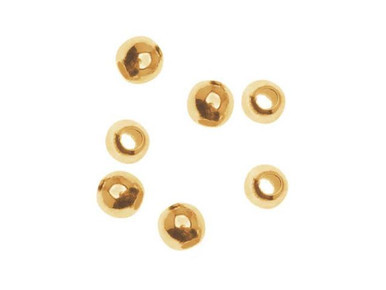 Gold-Filled 3mm Smooth Round Seamless Bead with 1.3mm Hole (10 Pieces)