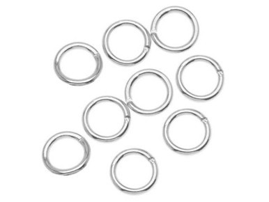 Silver Plated Round Open Jump Ring - 0.036"/6mm - 19GA (50 Pieces)
