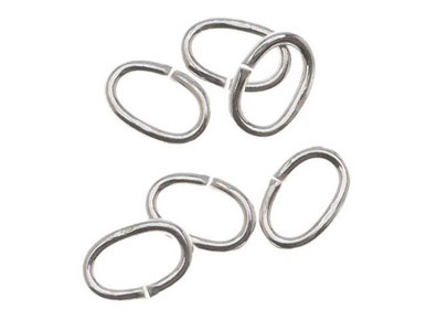 Sterling Silver 20 GA 0.032"/4X6MM OD JUMP RING OVAL - OPEN (10 Pieces)