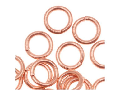 Genuine Copper 18 GA 0.039"/6mm OD Jump Ring Round - Open (50 Pieces)