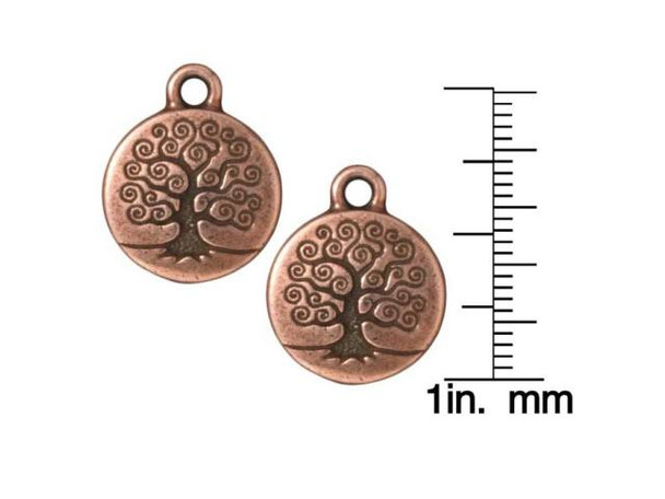 16mm TierraCast Tree of Life Charm - Antiqued Copper Britannia Pewter (10 Pieces)