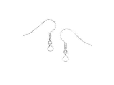 Silver Plated Ear Wire with 3mm Ball - 0.025"/0.64mm/22GA (20 Pieces)