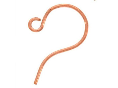 Genuine Copper Ear Wire - 0.028"/0.7mm/21 GA Round Wire (20 Pieces)