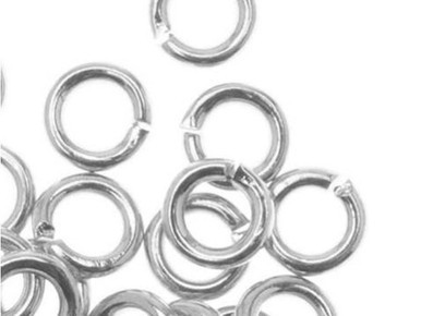 Silver Plated Round Open Jump Ring - 0.036"/4mm - 19GA (100 Pieces)
