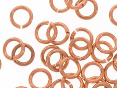 Genuine Copper 21 GA 0.028"/4mm OD Round Jump Ring - Open (100 Pieces)