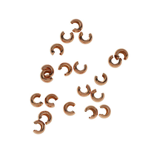 Rose Gold-Filled 3mm Crimp Cover (10 Pieces)