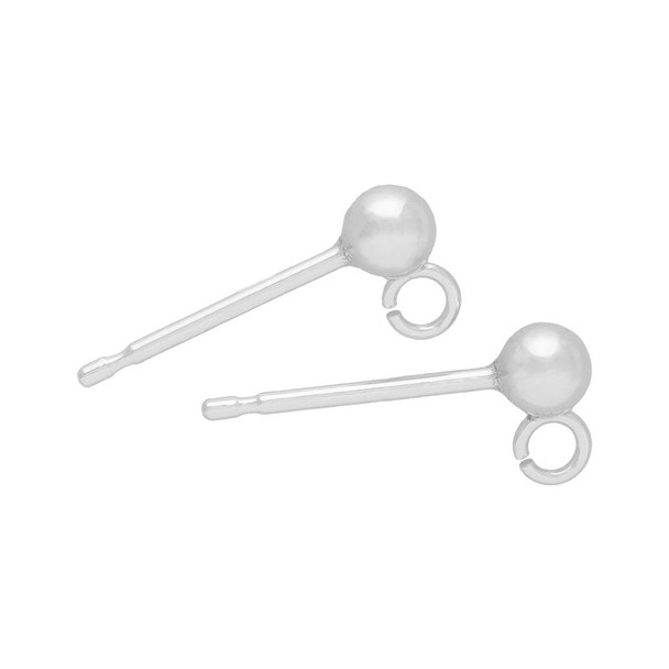 Sterling Silver 3mm Ball Post Earring (2 Pairs)