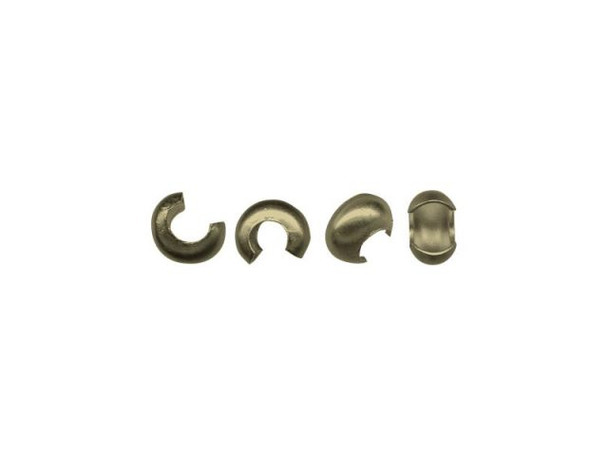 Antiqued Brass Plated Crimp Cover, 3.2mm (100 Pieces)