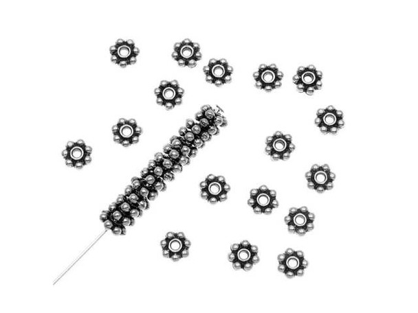 TierraCast Antiqued Silver Plated Beads, Beaded 5mm (hundred)