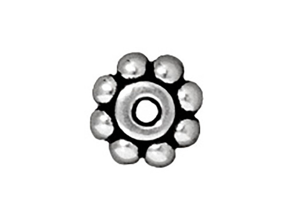 TierraCast Antiqued Silver Plated Beads, Beaded 6x2mm (hundred)