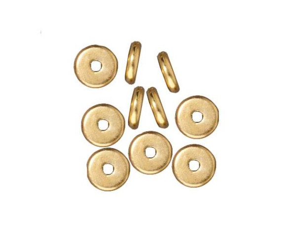 TierraCast Gold Plated Heishi Beads, 6mm Heishi (hundred)