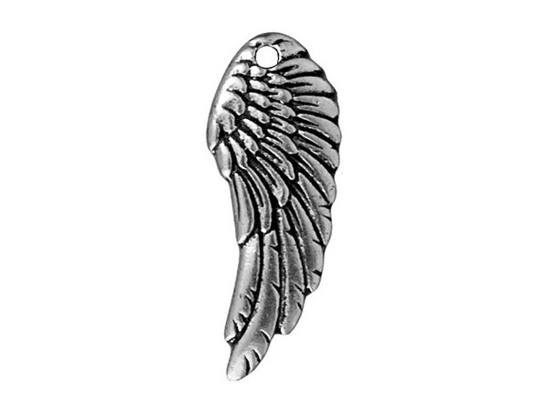 TierraCast Charm, Left Wing - Antiqued Silver Plated (ten)