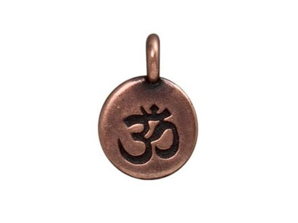 TierraCast Antiqued Copper Plated Om Charm (Each)