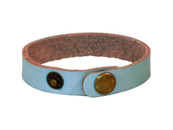Leather Cuff Bracelet, 1/2" - Pacific (Each)