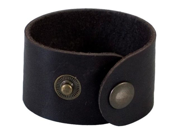Leather Cuff Bracelet, 1-1/2" - Dark Brown (each)