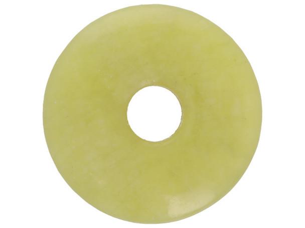 25mm Gemstone Donut, Olive Jade (Each)