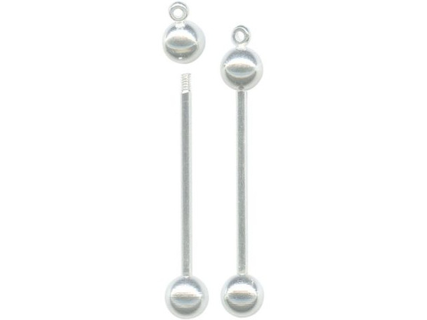 Silver Plated Changeable Pendant, Ball, 27mm (12 Pieces)
