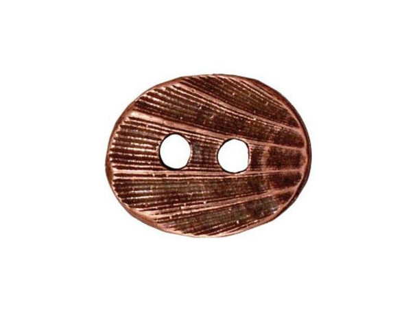TierraCast Britannia Pewter Oval Shell Button - Antiqued Copper Plated (Each)