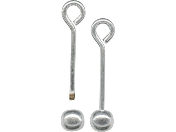 Aanraku Silver Plated Bead Bars, Changeable, 20mm (5 Pieces)