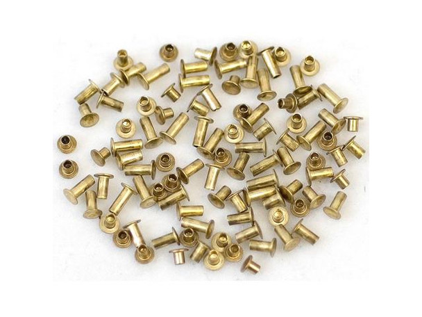 1/16"-Dia Brass Jewelry Rivet Sample Pack, Short, by Crafted Findings (100 Pieces)