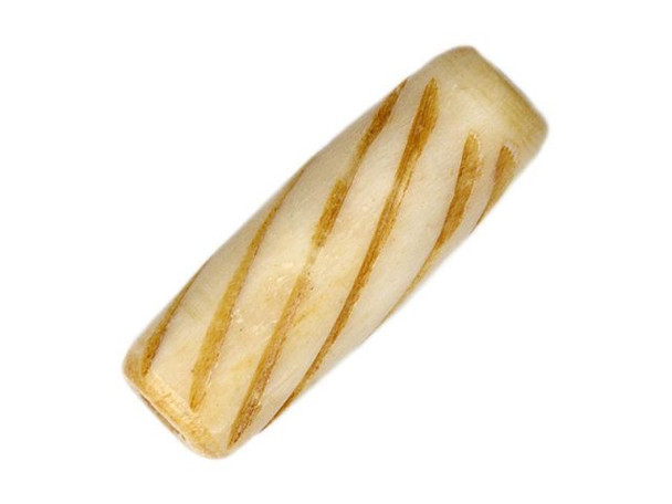 Antiqued Bone Beads, Oval Tube (10 Pieces)