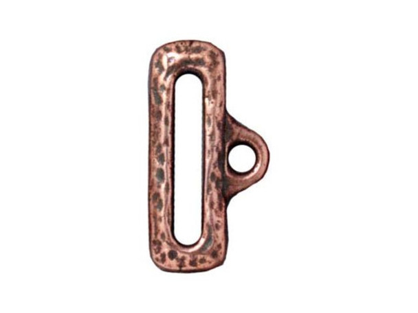 TierraCast Antiqued Copper Plated Distressed Slide with Loop (10 Pieces)