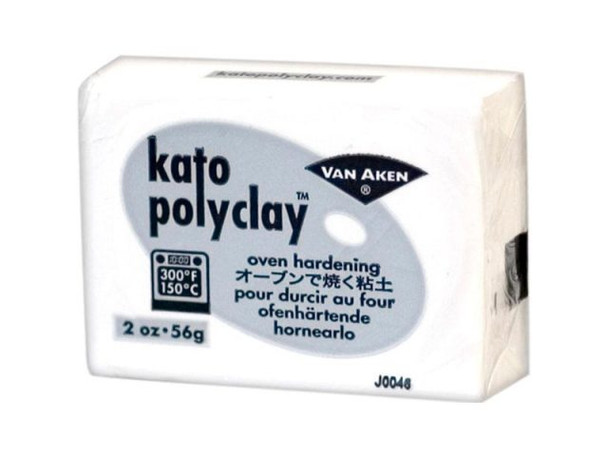 Polymer Clay Basics      Polymer clays are man made modeling materials that, once heat  cured, become permanent and will not return to their original  state. All are composed of the same basic components: plasticizers,  resins, fillers and colorants.     Before using polymer clay it must be conditioned... kneading by  hand until the clay is soft and pliable or fold and roll through a  pasta machine. Inadequate conditioning will result in weakened  finished items and weakened piece to piece adhesion. Condition light colors first, then move to darker colors.    Polymer clay pieces can be cured in a standard oven (convection)  or toaster oven. Do not microwave polymer clay. If you don't have a  dedicated oven, place items in an aluminum pan, then cover tightly  with foil to prevent residue build up in your oven. Cure pieces in  a well-ventilated area. Check oven accuracy with a thermometer and  use a timer to avoid exceeding curing time.    The recommended curing temperature is 300&deg; F (150&deg; C).  Kato Polyclay&trade; can be cured at 275&deg; F (135&deg; C) with  good results and has been approved to cure at 350&deg; F by our  toxicologist, however caution should be taken when curing at that  temperature, time should be limited to 10 minutes as you will run  the risk of discoloration. You should never exceed 365&deg; F.    Materials that will withstand clay curing temperatures, such as  glass, paper mache, wood, metal and ceramic items may be covered  with clay and baked in the oven. Items may be nested in polyester  batting to avoid flat, shiny spots. Finished pieces may be painted  or glazed after curing. Water-based paints and glazes are  recommended. Cured clay may also be wet sanded (automotive  sandpaper - 400 and 600 grit, in water) and then buffed to a  high-gloss sheen.    Working Properties of Kato PolyClay&trade;      1. Conditioning - Kato Polyclay&trade; is easy to condition, with  no crumbling. I slice the blocks into 1/8" thick pieces. Roll  through the pasta machine at the thickest setting. Finish by  folding and rolling.     2. Handling - with continuous kneading and working, Kato  Polyclay&trade; does not become sticky and, therefore, maintains  its ease of workability.    3. Strength - Kato Polyclay&trade; was deemed as strong or  stronger than other clays the testers used, - most feeling it was  stronger. Not one single respondent found it to be less strong.  Additionally, every color shares the same strength.    4. Color stability - From uncured to cured state, no Kato  Polyclay&trade; color shifts more than 1/2 shade, with the majority  remaining unchanged from uncured to cured state. It is virtually  "true- color".    5. Consistency - Colors share the same consistency and softness.  For example, you won't find white very hard and green very soft.  Even consistency promotes even cane reduction, which results in  less distorted imagery and less waste at cane ends.    6. Color Mixing - Rather than taking an academic approach (this  requires that the user have a rather extensive knowledge of color  mixing) we have opted for a more user friendly and intuitive  method. The Spectral Colors form the basis for the creation of all  colors. If they were placed on the color wheel, you would find them  very evenly spaced. This approach makes color mixing simple for  even the most inexperienced user.    7. Colors - Colors have been formulated for maximum purity and  brilliance.    8. Finish - Once cured, Kato Polyclay&trade; exhibits a satin  sheen.    9. Density - As part of the manufacturing process, Kato  Polyclay&trade; is vacuum extruded (we are the only company  utilizing this state of the art process). In essence, air from the  clay is removed, making the clay denser and eliminating the need  for continuous folding and rolling to remove air pockets from the  clay.    10. Warm repositioning - Kato Polyclay&trade; is not as fragile  as other brands when warm. Kato Polyclay&trade; allows for a  measure of repositioning of elements when warm - the clay maintains  its new position without breaking.        See Related Products links (below) for similar items and additional jewelry-making supplies that are often used with this item.