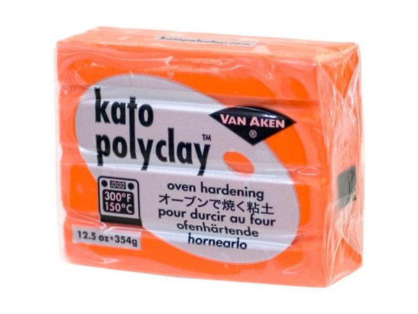 Polymer Clay Basics      Polymer clays are man made modeling materials that, once heat  cured, become permanent and will not return to their original  state. All are composed of the same basic components: plasticizers,  resins, fillers and colorants.     Before using polymer clay it must be conditioned... kneading by  hand until the clay is soft and pliable or fold and roll through a  pasta machine. Inadequate conditioning will result in weakened  finished items and weakened piece to piece adhesion. Condition light colors first, then move to darker colors.    Polymer clay pieces can be cured in a standard oven (convection)  or toaster oven. Do not microwave polymer clay. If you don't have a  dedicated oven, place items in an aluminum pan, then cover tightly  with foil to prevent residue build up in your oven. Cure pieces in  a well-ventilated area. Check oven accuracy with a thermometer and  use a timer to avoid exceeding curing time.    The recommended curing temperature is 300&deg; F (150&deg; C).  Kato Polyclay&trade; can be cured at 275&deg; F (135&deg; C) with  good results and has been approved to cure at 350&deg; F by our  toxicologist, however caution should be taken when curing at that  temperature, time should be limited to 10 minutes as you will run  the risk of discoloration. You should never exceed 365&deg; F.    Materials that will withstand clay curing temperatures, such as  glass, paper mache, wood, metal and ceramic items may be covered  with clay and baked in the oven. Items may be nested in polyester  batting to avoid flat, shiny spots. Finished pieces may be painted  or glazed after curing. Water-based paints and glazes are  recommended. Cured clay may also be wet sanded (automotive  sandpaper - 400 and 600 grit, in water) and then buffed to a  high-gloss sheen.    Working Properties of Kato PolyClay&trade;      1. Conditioning - Kato Polyclay&trade; is easy to condition, with  no crumbling. I slice the blocks into 1/8" thick pieces. Roll  through the pasta machine at the thickest setting. Finish by  folding and rolling.     2. Handling - with continuous kneading and working, Kato  Polyclay&trade; does not become sticky and, therefore, maintains  its ease of workability.    3. Strength - Kato Polyclay&trade; was deemed as strong or  stronger than other clays the testers used, - most feeling it was  stronger. Not one single respondent found it to be less strong.  Additionally, every color shares the same strength.    4. Color stability - From uncured to cured state, no Kato  Polyclay&trade; color shifts more than 1/2 shade, with the majority  remaining unchanged from uncured to cured state. It is virtually  "true- color".    5. Consistency - Colors share the same consistency and softness.  For example, you won't find white very hard and green very soft.  Even consistency promotes even cane reduction, which results in  less distorted imagery and less waste at cane ends.    6. Color Mixing - Rather than taking an academic approach (this  requires that the user have a rather extensive knowledge of color  mixing) we have opted for a more user friendly and intuitive  method. The Spectral Colors form the basis for the creation of all  colors. If they were placed on the color wheel, you would find them  very evenly spaced. This approach makes color mixing simple for  even the most inexperienced user.    7. Colors - Colors have been formulated for maximum purity and  brilliance.    8. Finish - Once cured, Kato Polyclay&trade; exhibits a satin  sheen.    9. Density - As part of the manufacturing process, Kato  Polyclay&trade; is vacuum extruded (we are the only company  utilizing this state of the art process). In essence, air from the  clay is removed, making the clay denser and eliminating the need  for continuous folding and rolling to remove air pockets from the  clay.    10. Warm repositioning - Kato Polyclay&trade; is not as fragile  as other brands when warm. Kato Polyclay&trade; allows for a  measure of repositioning of elements when warm - the clay maintains  its new position without breaking.        See Related Products links (below) for similar items and additional jewelry-making supplies that are often used with this item.