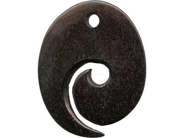 Bone Pendant, Oval Koru-Style Hook (each)