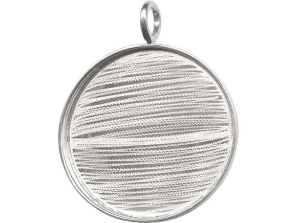 Amate Studios Silver Plated Bezel, Round, 1 Loop, 43mm (Each)