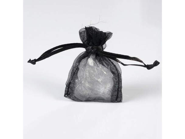 Organza Drawstring Bag, 2x2.5" - Black (10 Pieces)
