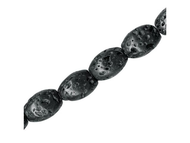 Lava Stone Beads, 10x14mm Oval (strand)