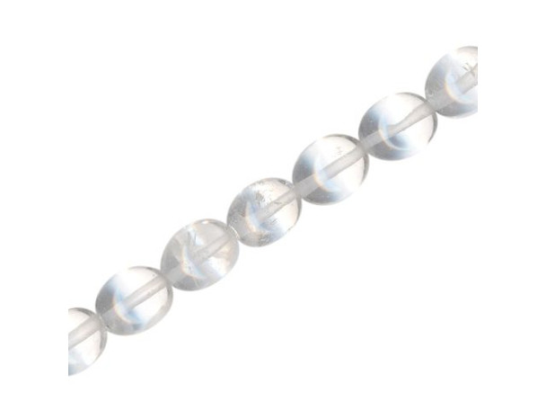 Rock Crystal Quartz Gemstone Bead, 8x10mm Egg (strand)