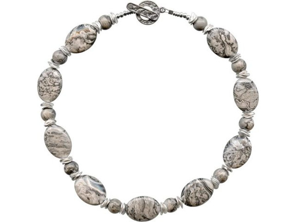 Crazy Lace Agate Gemstone Bead, 18x25mm Puffed Oval (strand)