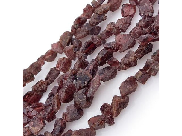 Garnet Gemstone Beads, Rough Nugget, 8-12mm (strand)