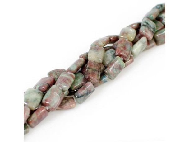 Kashgar Garnet Gemstone Beads, 10x14mm Puffed Rectangles (strand)