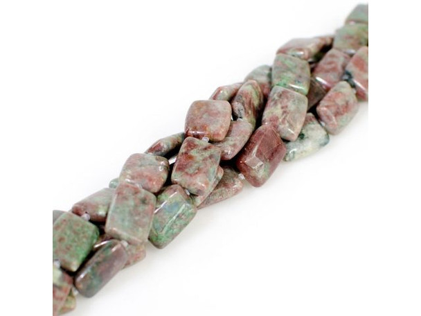 Kashgar Garnet Gemstone Beads, 13x18mm Puffed Rectangles (strand)