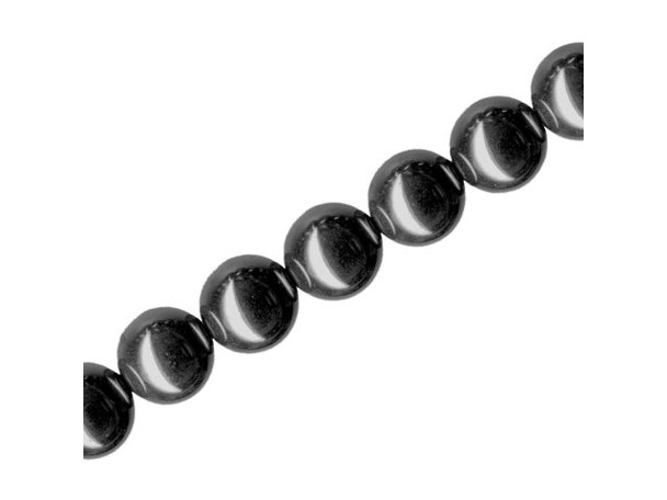 Hematine Beads, Round, 10mm (strand)