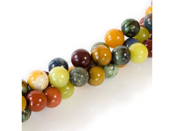 Mixed Stones Gemstone Beads, 12mm Round (strand)